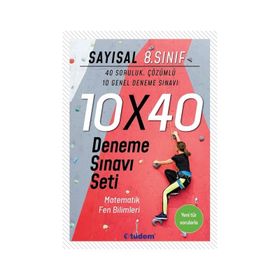 8. Sınıf Sayısal 10x40 Deneme Sınavı Seti Tudem Yayınları Ders Kitapları