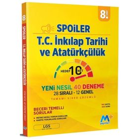 8. Sınıf Spoiler İnkılap Tarihi Yeni Nesil 18 Deneme Martı M+ Yayınları