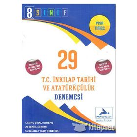 8. Sınıf T.C. İnkılap Tarihi ve Atatürkçülük 29 Denemesi Prf Paraf Yayınları