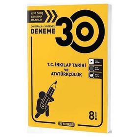 8. Sınıf T.C. İnkılap Tarihi ve Atatürkçülük 30 Deneme - Hız Yayınları