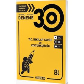 8. Sınıf T.C. İnkılap Tarihi ve Atatürkçülük 30 Deneme - Hız Yayınları