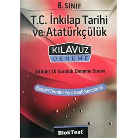 8. Sınıf T.C. İnkılap Tarihi Ve Atatürkçülük Kılavuz Deneme-Bloktest Yayınları