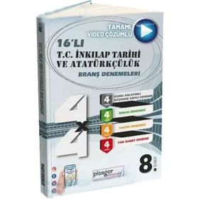 8.sınıf T.c. İnkılap Tarihi Ve Atatürkçülük Pisagor 16'lı Branş Denemeleri - Zeka Küpü Yayınları