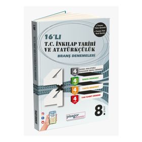 8.sınıf T.c. İnkılap Tarihi Ve Atatürkçülük Pisagor 16'lı Branş Denemeleri - Zeka Küpü Yayınları