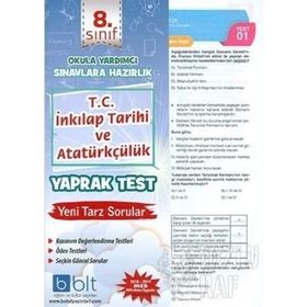 8. Sınıf T.C. İnkılap Tarihi ve Atatürkçülük Yaprak Test-Bulut Eğitim