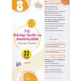 8. Sınıf T.C. İnkılap Tarihi ve Atatürkçülük Yaprak Test Palme Yayınları