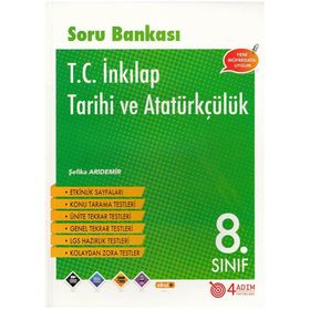 8. Sınıf TC İnkılap Tarihi ve Atatürkçülük Soru Bankası - 4 Adım Yayınları