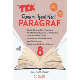 8.Sınıf Tek Pargraf Tamamı Yeni Nesil Soru Kitabı-Palme Yayınları
