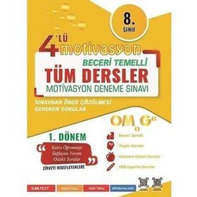 8. Sınıf Tüm Dersler 1. Dönem Motivasyon 4'lü Kamp Denemesi - Omage Yayınları