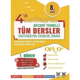 8. Sınıf Tüm Dersler 1. Dönem Motivasyon 4'lü Kamp Denemesi - Omage Yayınları