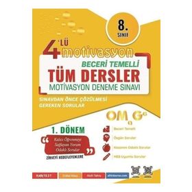 8. Sınıf Tüm Dersler 1. Dönem Motivasyon 4'lü Kamp Denemesi - Omage Yayınları