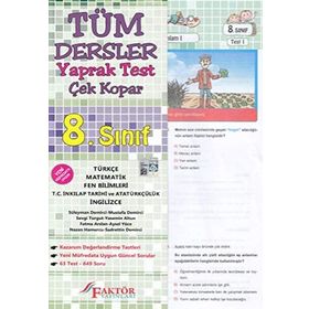 8. Sınıf Tüm Dersler Yaprak Test Yeni Müfredat Kollektif Faktör Yayınları