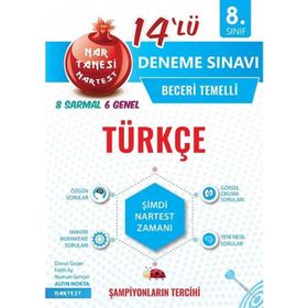 8. Sınıf Türkçe 14'lü Deneme Sınavı - Nartest Yayınları