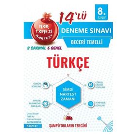 8. Sınıf Türkçe 14'lü Deneme Sınavı - Nartest Yayınları