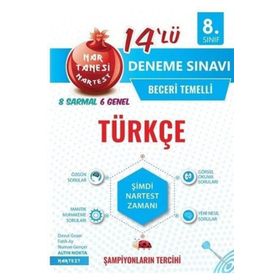 8. Sınıf Türkçe 14'lü Deneme Sınavı - Nartest Yayınları