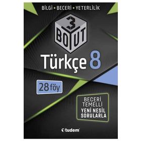 8. Sınıf Türkçe 3 Boyut Soru Bankası Tudem Yayınları