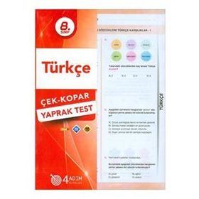8. Sınıf Türkçe Çek Kopar Yaprak Test-4Adım Yayınları
