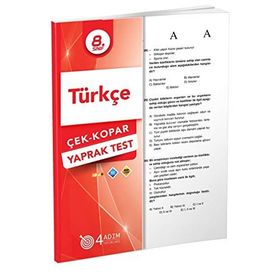 8. Sınıf Türkçe Çek Kopar Yaprak Test-4Adım Yayınları