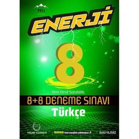 8. Sınıf Türkçe Enerji 8+8 Deneme Sınavı Palme Yayınları