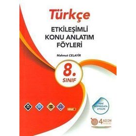 8. Sınıf Türkçe Etkinlik Konu Anlatım Föyleri 4 Adım Yayınları