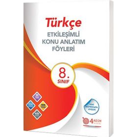 8. Sınıf Türkçe Etkinlik Konu Anlatım Föyleri 4 Adım Yayınları