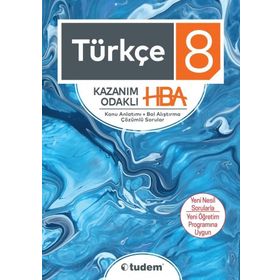 8.Sınıf Türkçe HBA Kazanım Odaklı Konu Anlatımlu Tudem Yayınları