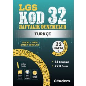 8. Sınıf Türkçe Kod 32 Haftalık Denemeleri Tudem Yayınları