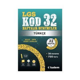 8. Sınıf Türkçe Kod 32 Haftalık Denemeleri Tudem Yayınları