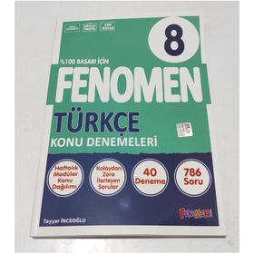 8. Sınıf Türkçe Konu Denemeleri 40 Deneme Fenomen Yayınları