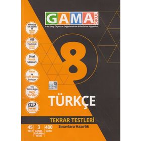 8.Sınıf Türkçe Tekrar Testleri Gama Okul Yayınları