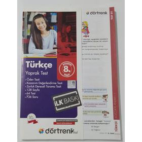 8. Sınıf Türkçe Yaprak Test-Dörtrenk Yayınları