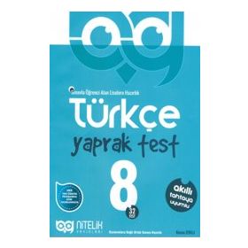 8. Sınıf Türkçe Yaprak Test Nitelik Yayınları