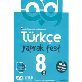 8. Sınıf Türkçe Yaprak Test Nitelik Yayınları