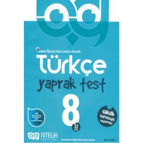 8. Sınıf Türkçe Yaprak Test Nitelik Yayınları