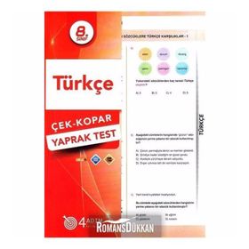 8. Sınıf Türkçe Yaprak Test/4 Adım Yayınları