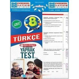 8. Sınıf Türkçe Yeni Nesil Video Çözümlü Yaprak Test-Evrensel İletişim