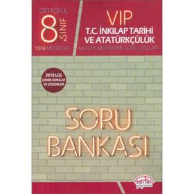 8. Sınıf VIP T.C. İnkılap Tarihi ve Atatürkçülük Soru Bankası Editör Yayınları