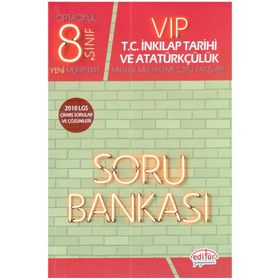 8. Sınıf VIP T.C. İnkılap Tarihi ve Atatürkçülük Soru Bankası Editör Yayınları