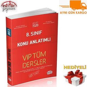 8. Sınıf VIP Tüm Dersler Konu Anlatımlı Kırmızı Editör Yayınları