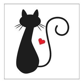 80 cm Kalpli Kedi Folyo Sticker