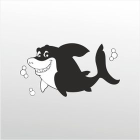 80 cm Tatlı Köpek Balığı Folyo Sticker