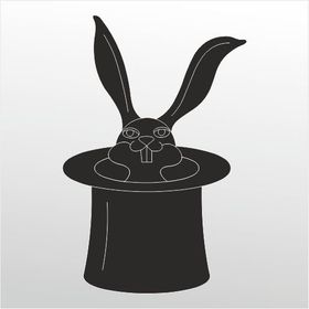 80 cm Tavşan Ve Şapka Folyo Sticker