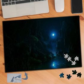 800 Ay Işığında Göl Manzara 240 Parça Puzzle Yapboz Tablo