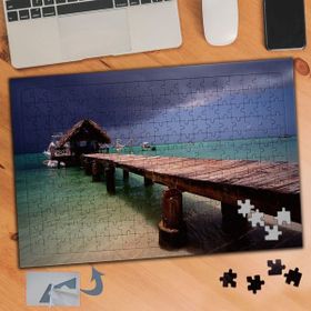 802 Ahşap Ev Ve Deniz İskelesi 240 Parça Puzzle Yapboz Tablo