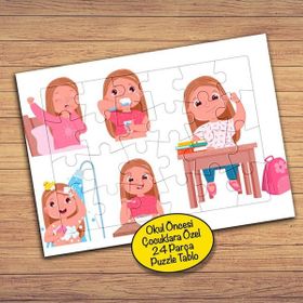 80328110 Uyku Yemek Alışkanlığı Çocuklara Özel Puzzle Yapboz Tablo