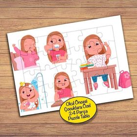 80328110 Uyku Yemek Alışkanlığı Çocuklara Özel Puzzle Yapboz Tablo