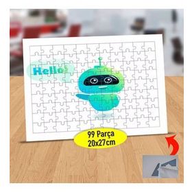 80328195 Hello Yazılı Sevimli Robot 99 Parça Puzzle Yapboz Tablo