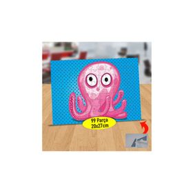 804 Pembe Renkli Şaşkın Ahtapot 99 Parça Puzzle Yapboz Tablo