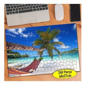 80525199 Palmiye Ağacı ve Hamak Tatil 240 Parça Puzzle Yapboz