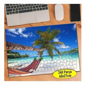80525199 Palmiye Ağacı ve Hamak Tatil 240 Parça Puzzle Yapboz
